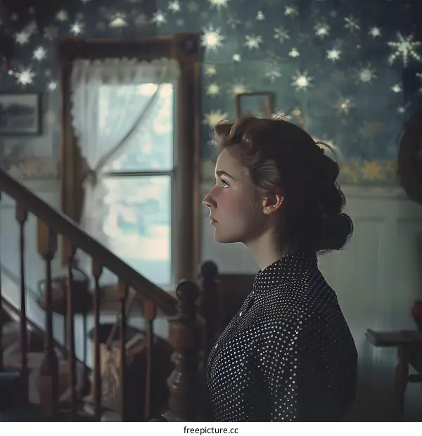 Girl looking out the window