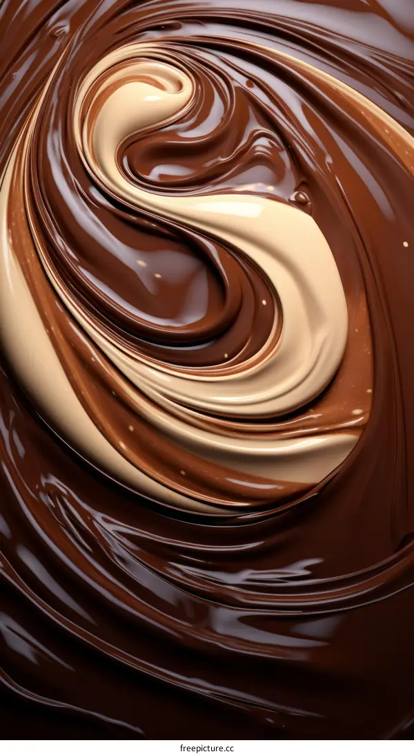 Close-up of a mixture of milk and dark chocolate