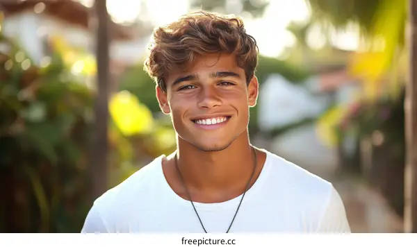 Smiling Young Man Outdoors