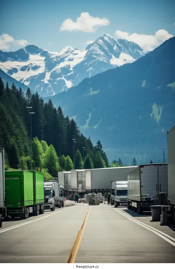 Truck stop in the mountains