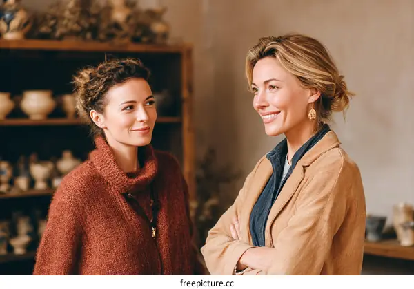 Two Women in a Pottery Studio