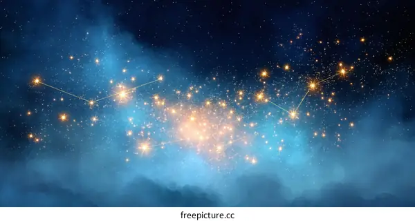 Starry Night Sky Constellation Artwork