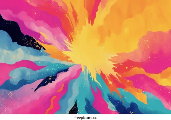 Abstract Colorful Splashes Explosion Art