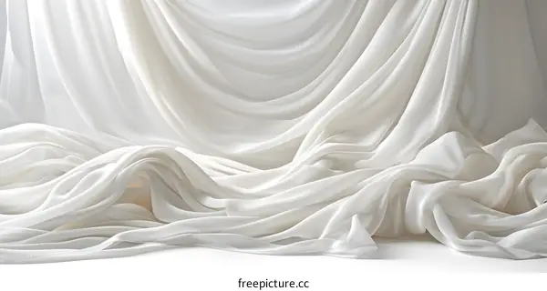 Flowing white fabric background