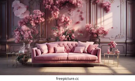 pink sofa