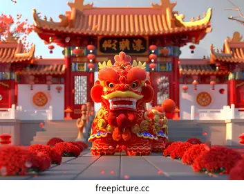 Lion dance performance