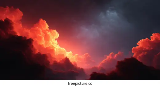 fiery clouds