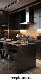 black cabinets