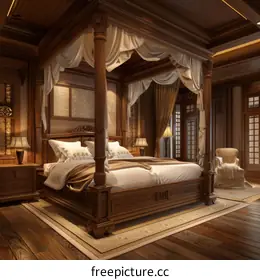 wooden bed