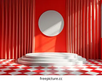 red background