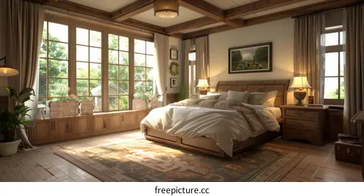 wooden bed