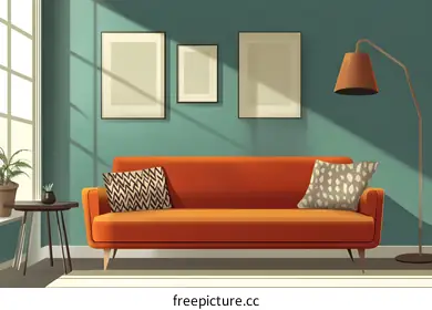orange sofa