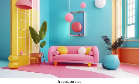 pink sofa