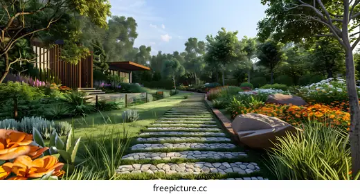 Garden landscape design renderings