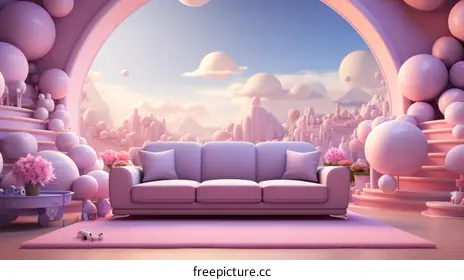 pink sofa