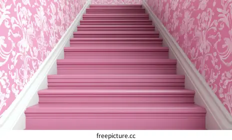 pink stairs