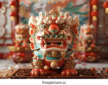 Dragon and lion dance