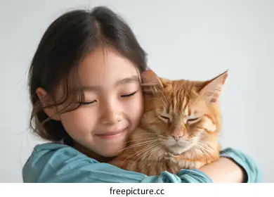 cat with girl