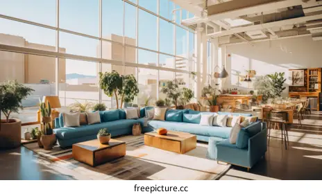 blue sofa