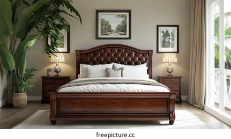 wooden bed