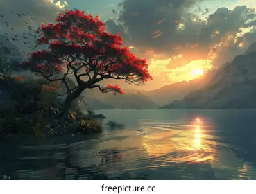 red tree