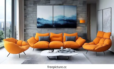 orange sofa