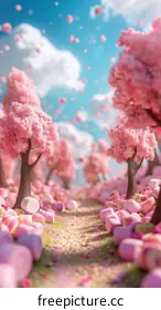 pink trees