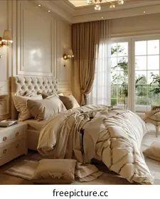 beige bed