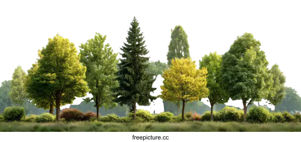 green trees