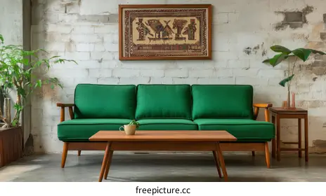 green sofa