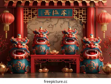 Chinese guardian lions