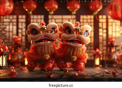 Lion dance performance