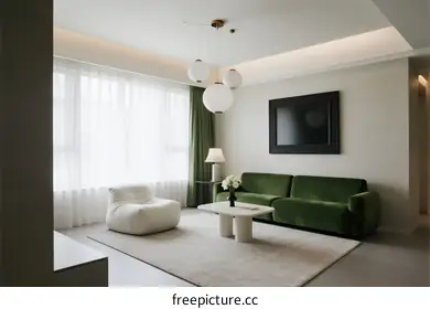 green sofa