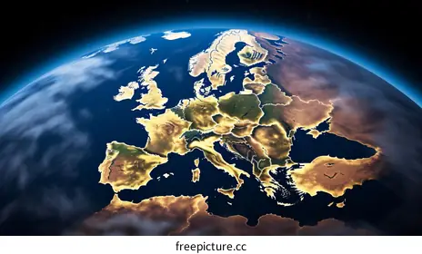 europe from space