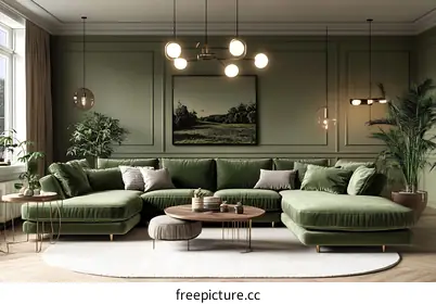 green sofa