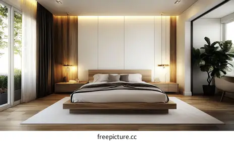 wooden bed