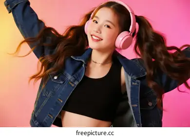 pink headphones