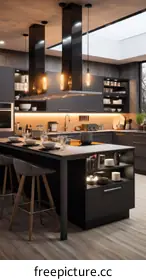 black cabinets