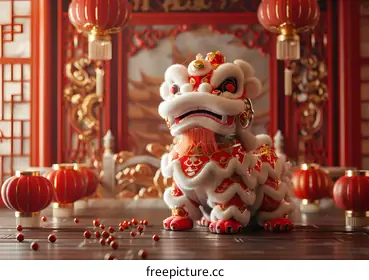 Lion dance performance