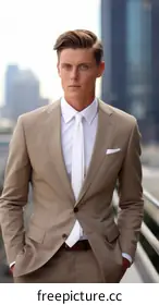 beige suit