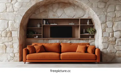 orange sofa