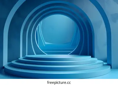 blue geometric shapes